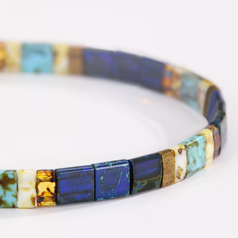 pulseras chaquiras miyuki azul