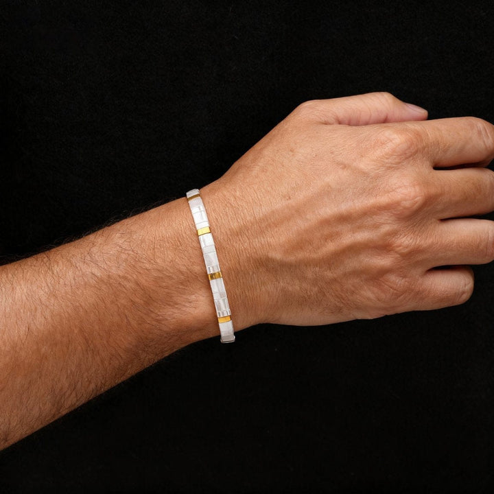 Neige - Bracelet de perles (Pour Lui)