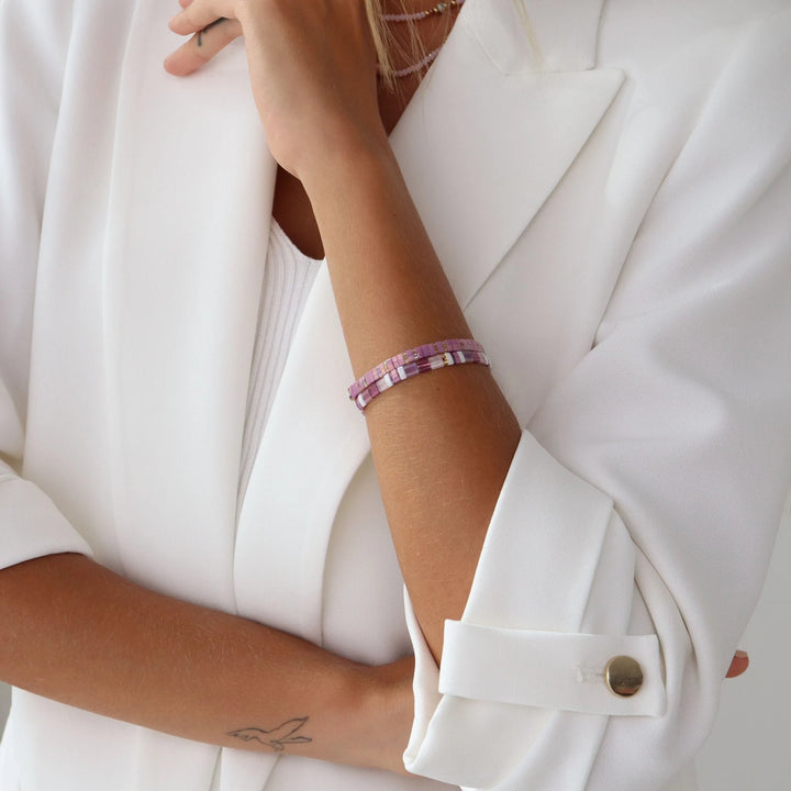 Parure Lavande - Bracelets de perles