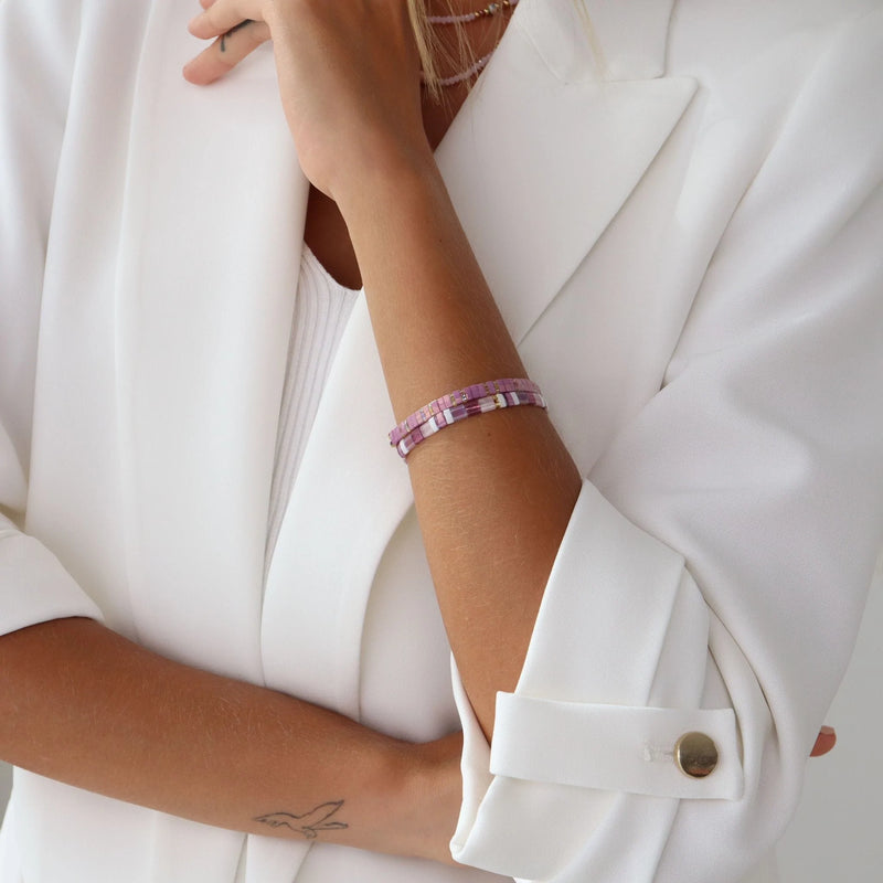 Parure Lavande - Bracelets de perles